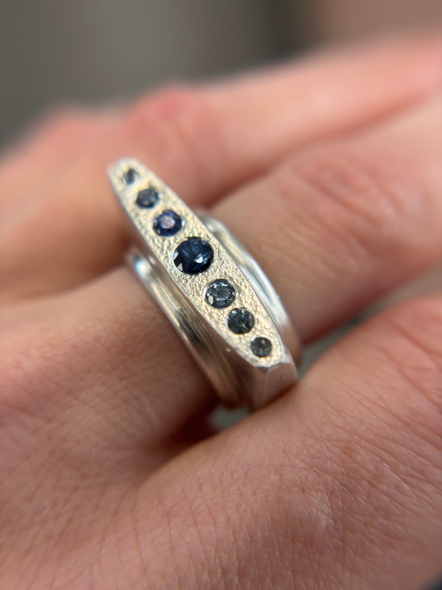 Sapphire Single Arch Signet Ring