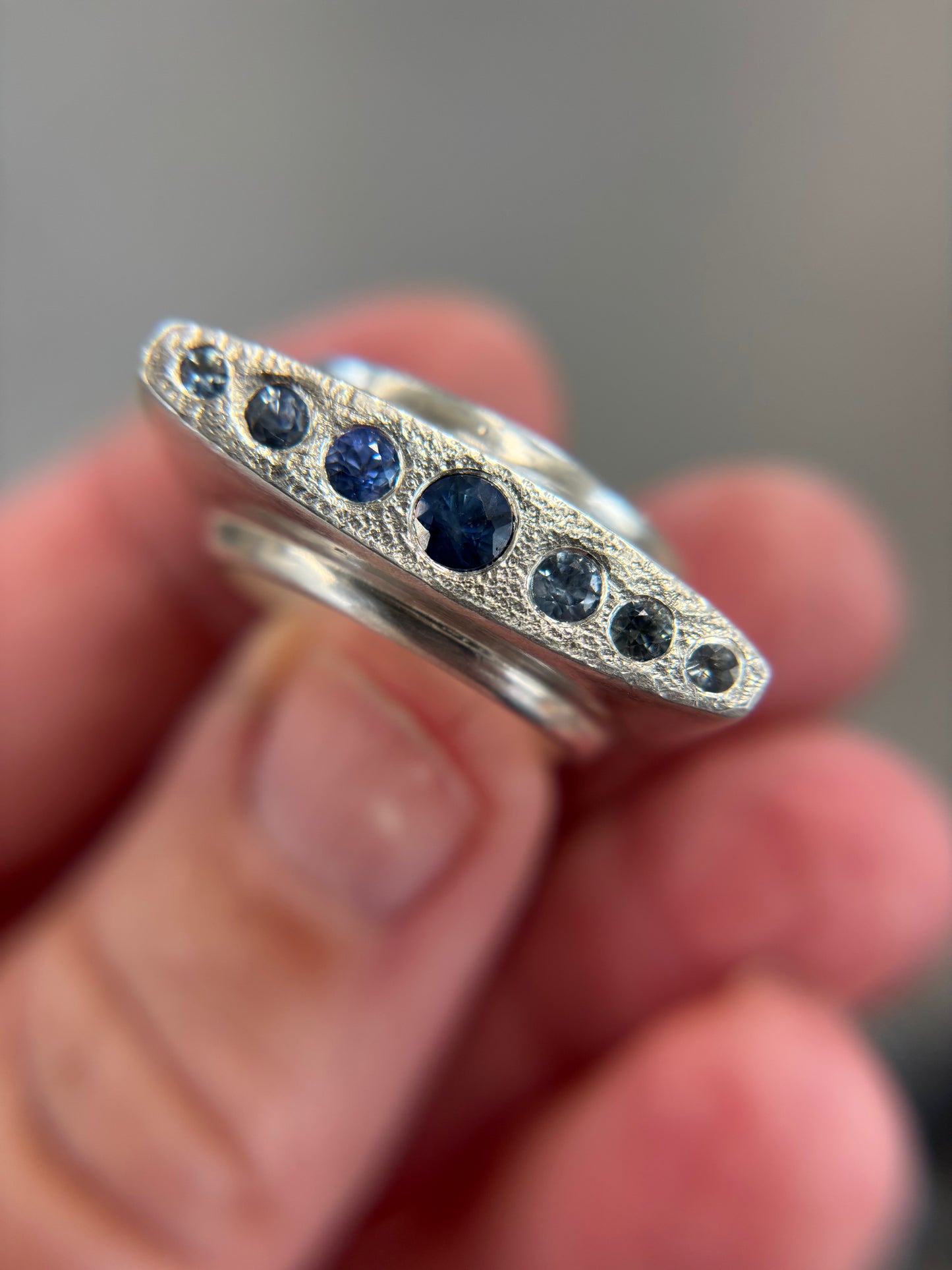 Sapphire Single Arch Signet Ring