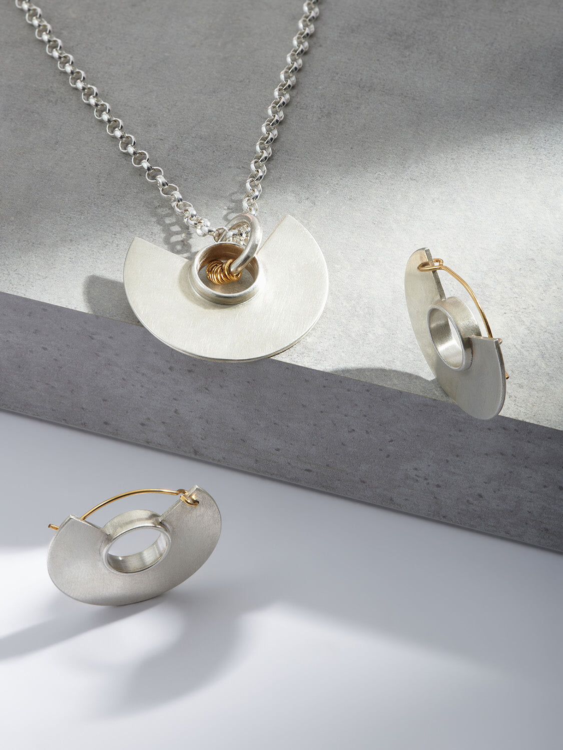 Waxing Gibbous Hoop Earrings